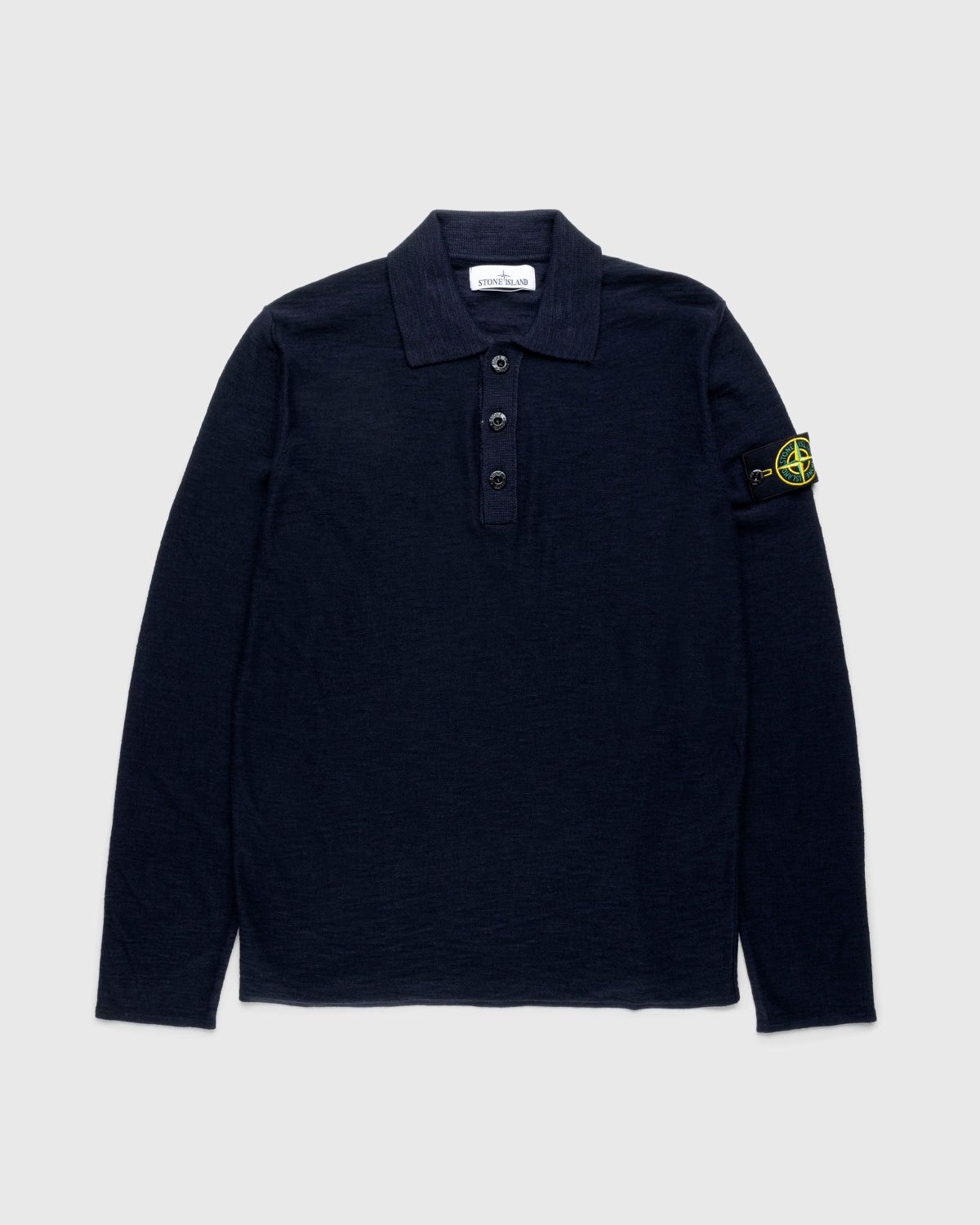 Stone Island – Knit Long-Sleeve Polo Navy Blue | Highsnobiety Shop